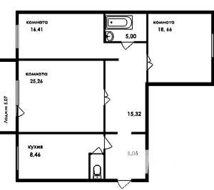 4-к квартира, вторичка, 102м2, 1/9 этаж