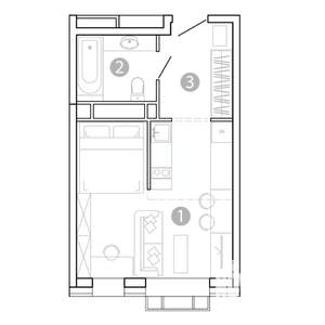 1-к квартира, вторичка, 29м2, 2/15 этаж