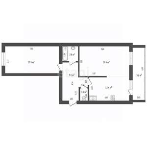 2-к квартира, вторичка, 60м2, 6/9 этаж