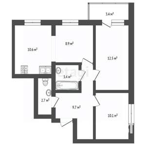 2-к квартира, вторичка, 60м2, 8/9 этаж