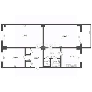 3-к квартира, вторичка, 70м2, 4/5 этаж