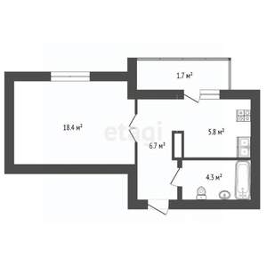 1-к квартира, вторичка, 34м2, 11/16 этаж