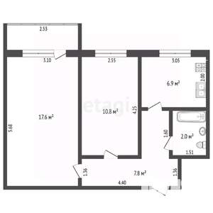 2-к квартира, вторичка, 47м2, 5/5 этаж