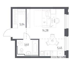 Студия квартира, вторичка, 29м2, 8/17 этаж