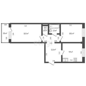 2-к квартира, вторичка, 51м2, 2/5 этаж