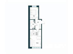 2-к квартира, вторичка, 40м2, 2/10 этаж