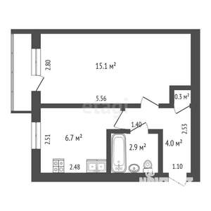 1-к квартира, вторичка, 29м2, 5/5 этаж