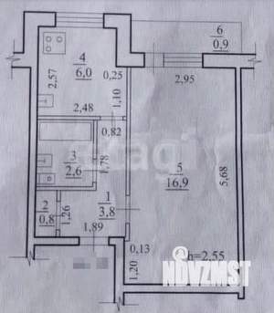 1-к квартира, вторичка, 32м2, 5/5 этаж
