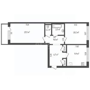2-к квартира, вторичка, 51м2, 3/5 этаж