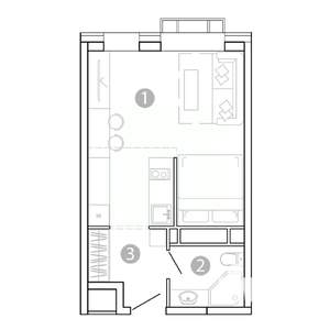 1-к квартира, вторичка, 29м2, 9/15 этаж