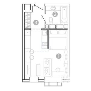 1-к квартира, вторичка, 29м2, 8/15 этаж
