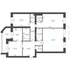 4-к квартира, вторичка, 128м2, 1/9 этаж