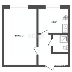 1-к квартира, вторичка, 32м2, 2/3 этаж
