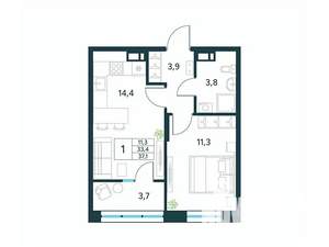 1-к квартира, вторичка, 37м2, 6/18 этаж