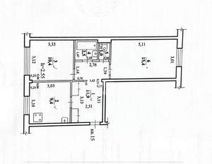 2-к квартира, вторичка, 51м2, 1/5 этаж