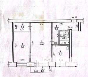 2-к квартира, вторичка, 46м2, 2/5 этаж