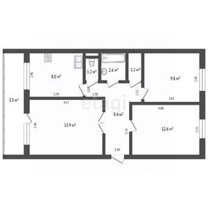 3-к квартира, вторичка, 60м2, 5/5 этаж