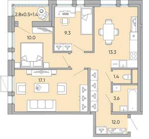 3-к квартира, вторичка, 69м2, 18/18 этаж