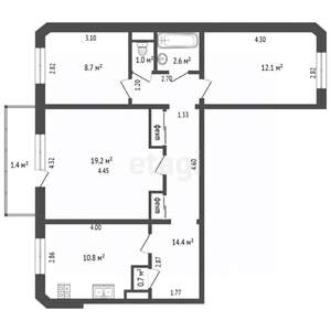 3-к квартира, вторичка, 70м2, 4/5 этаж