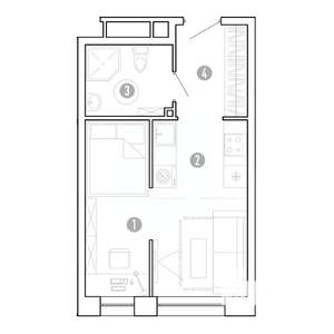 1-к квартира, вторичка, 29м2, 3/15 этаж