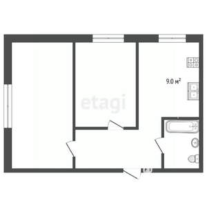 2-к квартира, вторичка, 58м2, 11/16 этаж