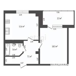 1-к квартира, вторичка, 41м2, 7/15 этаж