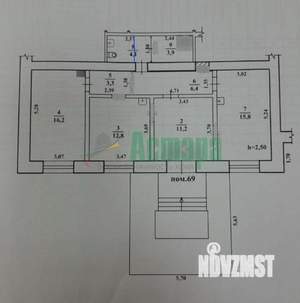 4-к квартира, вторичка, 75м2, 1/9 этаж