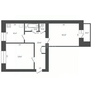 2-к квартира, вторичка, 54м2, 2/4 этаж