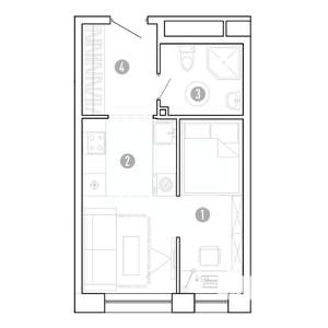 1-к квартира, вторичка, 29м2, 4/15 этаж