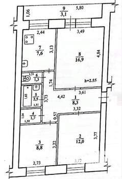 3-к квартира, вторичка, 62м2, 3/5 этаж