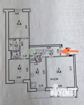 3-к квартира, вторичка, 59м2, 7/9 этаж