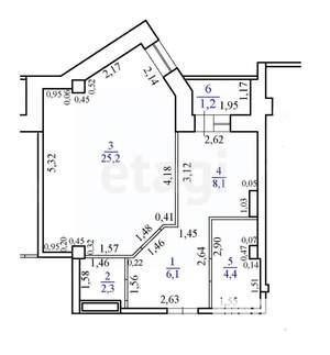 1-к квартира, вторичка, 46м2, 11/17 этаж