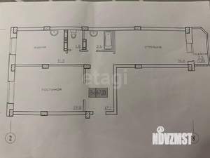 2-к квартира, вторичка, 65м2, 6/16 этаж