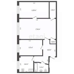 3-к квартира, вторичка, 55м2, 1/5 этаж