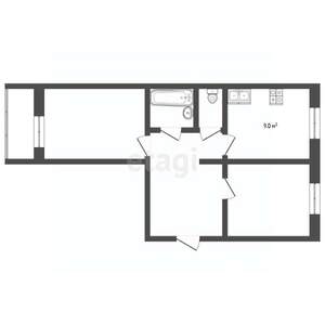 2-к квартира, вторичка, 52м2, 3/5 этаж