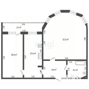 2-к квартира, вторичка, 79м2, 8/9 этаж