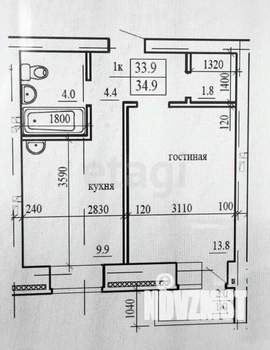 1-к квартира, вторичка, 35м2, 3/10 этаж