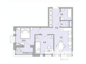 2-к квартира, вторичка, 49м2, 12/18 этаж