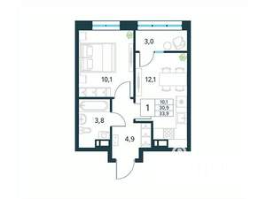 1-к квартира, вторичка, 34м2, 8/18 этаж