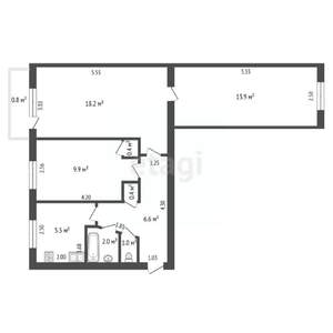 3-к квартира, вторичка, 58м2, 5/5 этаж