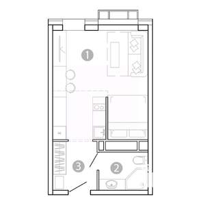 1-к квартира, вторичка, 29м2, 4/15 этаж