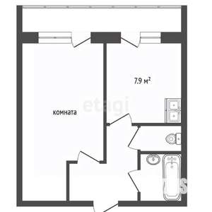 1-к квартира, вторичка, 35м2, 7/9 этаж