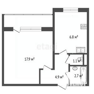 1-к квартира, вторичка, 35м2, 5/5 этаж