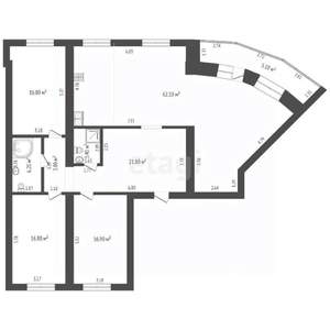 4-к квартира, вторичка, 153м2, 4/9 этаж