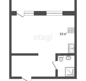 Студия квартира, вторичка, 32м2, 9/9 этаж
