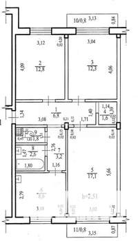 3-к квартира, вторичка, 67м2, 3/5 этаж
