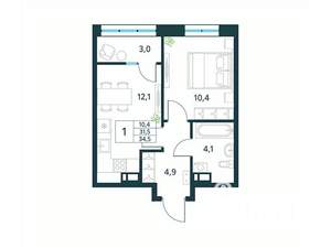 1-к квартира, вторичка, 35м2, 10/18 этаж