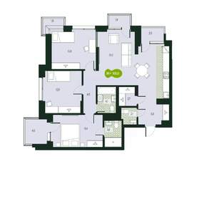 4-к квартира, вторичка, 105м2, 2/17 этаж
