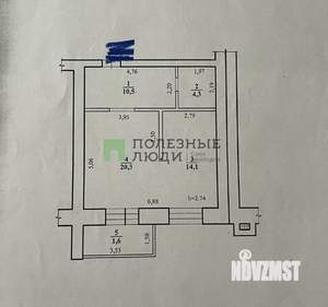 1-к квартира, вторичка, 51м2, 1/11 этаж