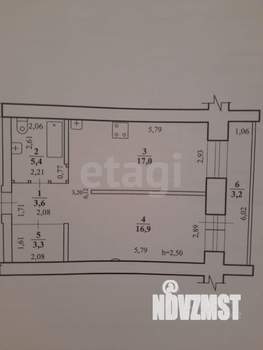 1-к квартира, вторичка, 46м2, 3/16 этаж